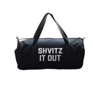 Shvitz it Out Gym Bag UNKOSHER MARKET Black Canvas Removable Strap